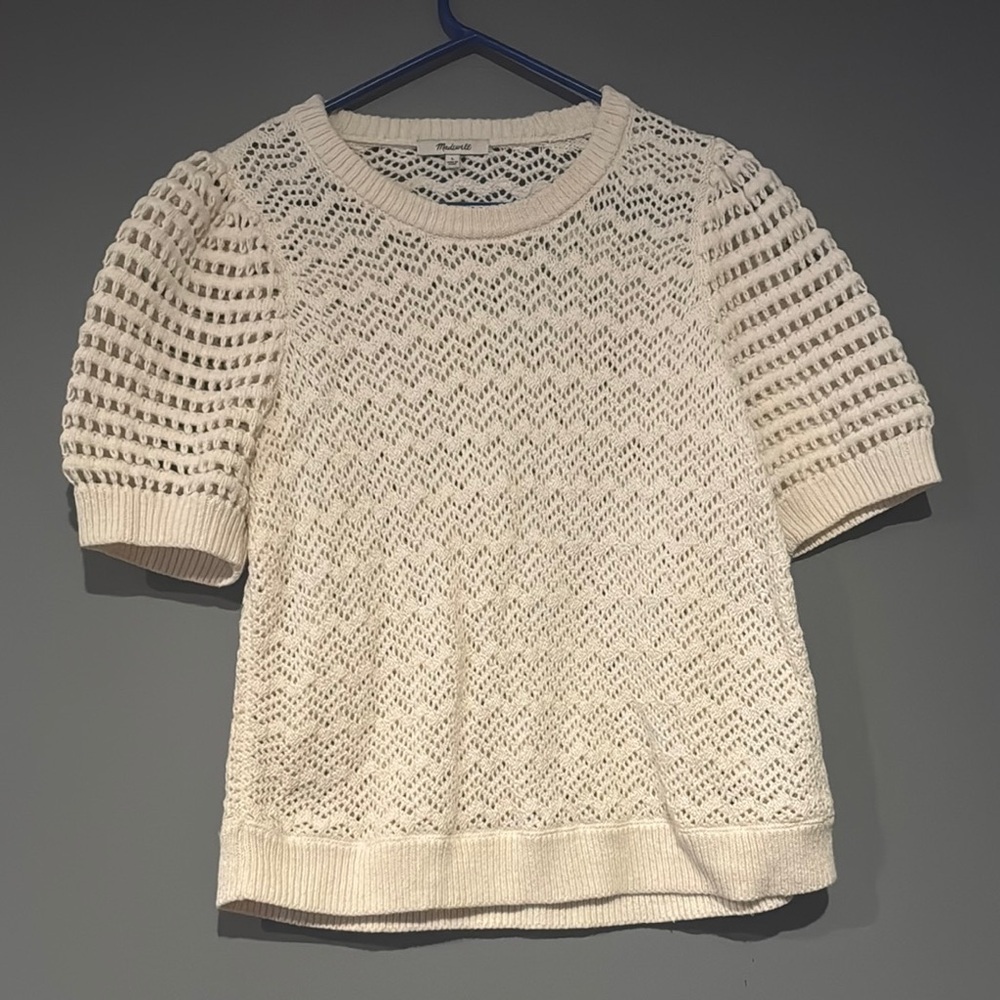 Madewell Cream Knit Blouse - Picture 3 of 8